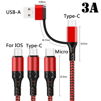 5 İN 1 mikro USB Kablosu Hızlı Şarj 3A Redmi Xiaomi Cep Telefonu İçin Mikro USB / Tip - C USB kablosu iPhone 14 Samsung PD Kablosu