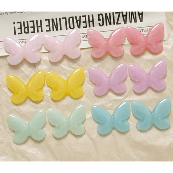 5 adet Japon tatlı glitter peri kelebek flatback cabochon reçine aksesuarları dıy zanaat saç aksesuarları malzeme