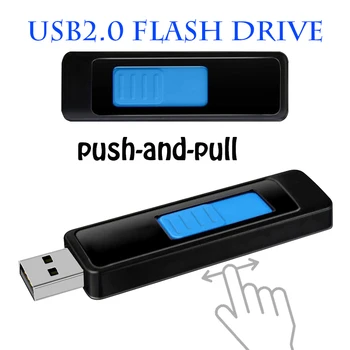 Yeni USB2. 0 Pendrive İtme ve Çekme 128GB 64GB 32GB USB flash sürücü Taşınabilir Veri depolama aygıtı PC Laptop İçin Araba ofis U DİSK