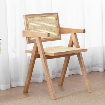 Ahşap İskandinav yemek sandalyeleri Tasarımcı Rattan Açık Mutfak yemek sandalyeleri Lüks Basit Sillas Comedor Ev Mobilyaları FY40XP