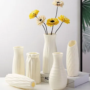 Iskandinav Tarzı Plastik Damla Dayanıklı Simülasyon Vazo Dekorasyon Yaratıcı ve Minimalist Çiçek Vazo Ev Dekorasyon