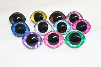 10 adet yeni garip stil 28x23mm 20x23mm Oval 3D Glitter şeffaf güvenlik oyuncak gözler geri yıkayıcılar dıy peluş bebek bulguları-Q11