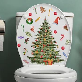 25 * 30 cm Noel Ağacı Hediye Tuvalet Çıkartmalar Karikatür Banyo Dekorasyon Çıkartmaları Ev Dekorasyon Çıkartmaları Duvar Kağıdı Pvc