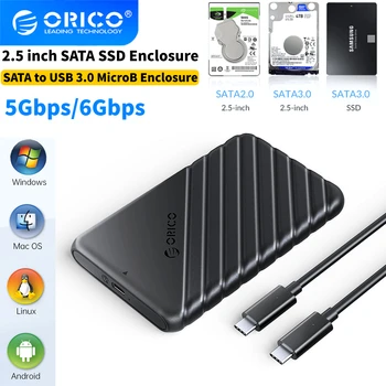 ORICO SSD Durumda MicroB USB3. 0 2.5 inç Harici depolama HDD Durumda SATA 5/6Gbps SSD sabit disk Muhafaza Desteği UASP PC Laptop için