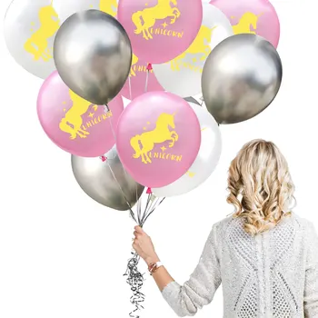 ZLJQ Unicorn Metalik Balon Pembe Lateks Konfeti Balon Unicorn Parti Dekorasyon Unicorn doğum Günü partisi Dekoru Çocuklar İyilik