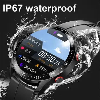 DLS EKG + PPG akıllı saat Erkekler Bluetooth Çağrı Akıllı Saat Spor Spor Izci Android IOS İçin Smartwatch PK I9 akıllı saat