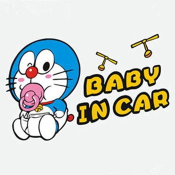 Doraemon Araba Styling Etiketler Karikatür Bebek Momoko Gemide Uyarı Vinil Duvar Çıkartmaları Komik Anime Posteri Duvar Kağıdı Aksesuarları