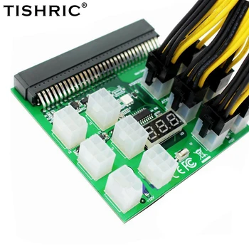 TISHRIC 12*6/17 * 6pin BTC Madencilik Güç Dönüştürücü Kurulu GPU PSU Güç Modülü Sunucu Dönüşüm Kartı Güç Adaptörü kesme panosu
