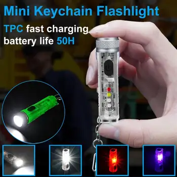 Mini Anahtarlık El Feneri LED şarj edilebilir meşale Taşınabilir Manyetik USB Şarj El Feneri Yüksek Güç Kamp Uzun Menzilli Fener