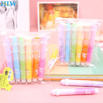 6 Renk/Set Mini Floresan Vurgulayıcı Kalem Kawaii Renk işaretleme kalemleri Yazma Kırtasiye Okul Kaynağı