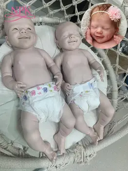 NPK DIY bitmemiş bebek parçaları Popüler yeniden doğmuş bebek kiti gülen yüz çok yumuşak dokunuşlu taze renk boyasız