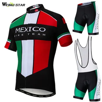 Weimostar Meksika Takımı Bisiklet Bisiklet Giyim 2021 Pro Bisiklet Jersey Seti Erkekler MTB Bisiklet Giyim uniforme ropa ciclismo hombre