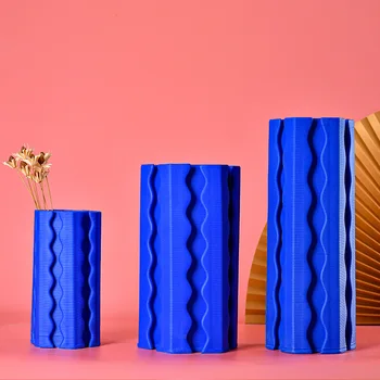 Modern yaratıcı seramik mavi vazolar çiçek düzenleme konteyner dekoratif süsler düğün sahne ev dekorasyon aksesuarları