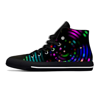 DJ Desen Hafif Kumaş 3D Baskı Komik Serin Moda Yüksek Top Kanvas spor ayakkabılar Mens Womens Casual Nefes Sneakers