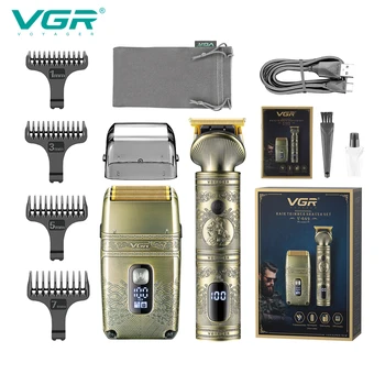VGR Saç Düzeltici Akülü Saç Kesme Makinesi Elektrikli Tıraş Makinesi Profesyonel Saç Kesme Berber Kel Kafa Düzeltici Erkekler için V-649
