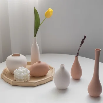 Vazolar Soyut Sanat Seramik Vazo İskandinav Minimalist Dekorasyon Çiçek Düzenleme Yaratıcı Oturma Odası Dekorasyon Vazolar