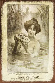 Plantol Sabun Reklamı Yaşlı Görünüm Vintage Retro Tarzı Metal Tabela, Banyo, Güzellik