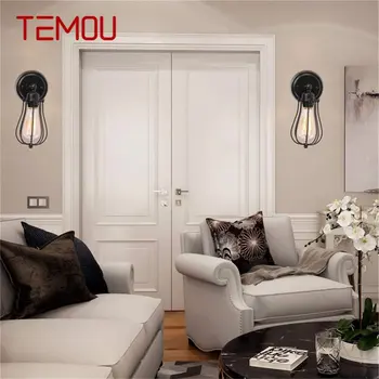TEMOU klasik duvar aplikleri ışık Retro Loft LED lamba armatürleri ev koridor dekorasyon için