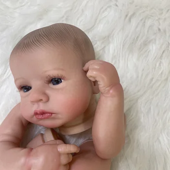 20 İnç Zaten Boyalı Yeniden Doğmuş Bebek Kiti LouLou Saç ve Kirpik İle 3D Boyalı Cilt Yüksek Kalite DIY El Yapımı Bebek Parçaları