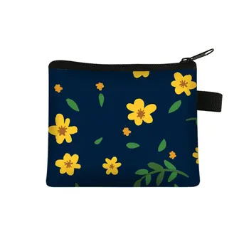 Yeni Mini Taze Çiçek Cüzdan kadın Taşınabilir kart çantası Sikke Anahtar saklama çantası El Çantası Küçük Kare çanta bozuk para cüzdanı Poşet Sac
