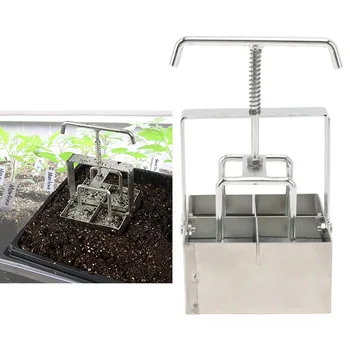 2“ Toprak Blok Makinesi Manuel Toprak Engelleyici Tohum Blok Makinesi Fideler için Saplı Bahçe Aletleri Manuel Toprak Blok Makinesi