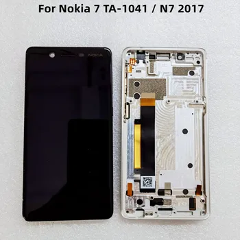 kullanılan Orijinal LCD Nokia 7 İçin TA - 1041 LCD ekran dokunmatik ekranlı sayısallaştırıcı grup Çerçeve Değiştirme ile Nokia N7 2017 LCD
