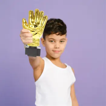 Altın Eldiven Kupa Kaleci Kaplama reçine hediyelik Kaleci Eldivenleri Şekli Futbol Maçı Ödülü zanaat Tabanı ile Okul Anaokulu İçin