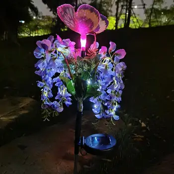 Güneş Fasulye Çiçek Lamba Açık Bahçe Çim Kazık Lambaları Çim Arka Bahçe Yolu güneş enerjili ışık Düğün noel dekoru
