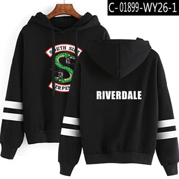 Riverdale Güney Yan Yılanlar Hoodie Riverdale Tişörtü Moda Güney Yan Komik yılan Baskılı Kadın / Erkek Kapüşonlu Giysiler