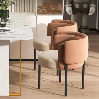 Italyan ışık lüks Kadife yemek sandalyeleri için mutfak mobilyası İskandinav Tasarımcı Arkalığı sandalyeler Ev eğlence makyaj Sandalyeleri