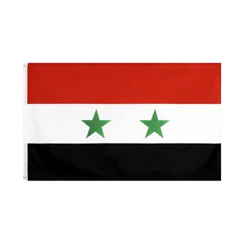 90 * 150 cm Suriye bayrağı %100 % Polyester 2 Taraf Baskılı Ulusal Bayrak Suriye afiş