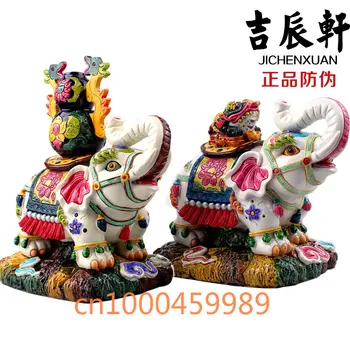 Jichenxuan Jiaozhi Çömlek Renkli Çömlek Fil, Kurbağa Fil, Kabak Fil Ev El Sanatları Dekorasyon