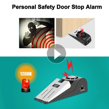 Kişisel Güvenlik Kapı Durdurma Alarmı 120dB Kablosuz titreşimli alarm Stoper Uyarı Güvenlik Sistemi Kendini Savunma Sistemi Ev Otel için