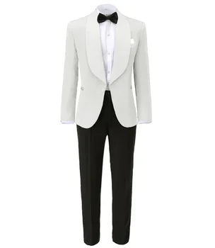 Kostüm Homme Renkli Erkek Takım Elbise 2 Parça Resmi Ince Ceket Şal Yaka Takım Elbise Damat Balo Smokin Düğün Damat (Blazer + Pantolon)