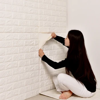 10m Sürekli Kabartmalı Duvar Çıkartması Posteri 3D Tuğla PE Köpük Duvar Sticker Ev DIY Duvar Kağıdı Panelleri Odası Çıkartması Taş Dekorasyon