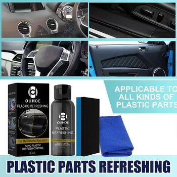 Arabalar Plastik Ferahlatıcı Kaplama Kiti 30 / 50ML Su Geçirmez Otomotiv Plastik Parçaları Yenilemek Plastik Restoratör Ajan Araba Paneli