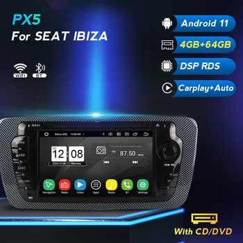 Stokta 2 Din araç DVD oynatıcı Radyo Seat Ibiza İçin 6j 2009 2010-2013 Autoradio Multimedya Oynatıcı sesli GPS Navigasyon WİFİ BT Carplay