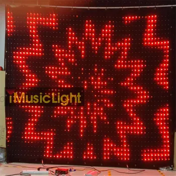 P6 2 M X 3 M PC / DMX Denetleyici LED Video Görüş Perde RGB Ekran İçin Parti Düğün Band DJ Kulübü Arka Plan