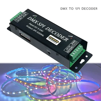 LED Dekoder DMX SPI 2811 2812 2801 6803 IC Şerit Girişi DC5V-24V DMX512 SPI TTL Piksel Sinyal Dönüştürücü Denetleyici