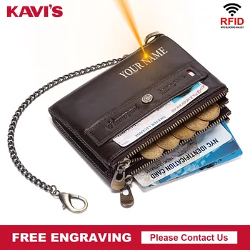 Anti-zincir erkek Cüzdan Hakiki Deri Çanta İş Seyahat küçük cüzdan Kadınlar için RFID Engelleme Korumak Kredi kart tutucu