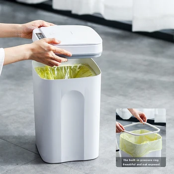 16L Otomatik sensörlü çöp kovası Elektrikli çöp kutusu Su Geçirmez Çöp Kovası Akıllı çöp tenekesi Mutfak Banyo İçin Geri Dönüşüm Ev Hayatı