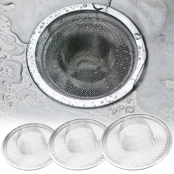 3 PAKET Paslanmaz Çelik Eğimli Sepet Filtre Tuzak Örgü Metal lavabo drenajı süzgeç Ağır tahliye tapaları