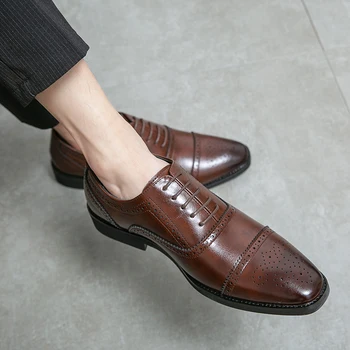 Ingiliz tarzı gündelik erkek resmi ayakkabı moda deri ayakkabı erkek elbise ayakkabı elite ış erkek resmi ayakkabı boyutu 38-48
