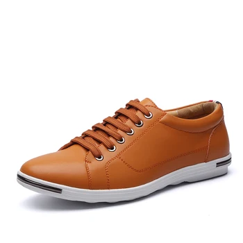 Erkekler rahat ayakkabılar 2019 Yeni Marka Moda Erkek Deri Flats Tekne Ayakkabı Bahar Sonbahar Dantel-Up Sürüş Moccasins Ayakkabı