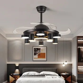 Görünmez fan ışık ev oturma odası yemek odası yatak odası tavan LED vantilatörü avize modern minimalist büyük rüzgar fanı