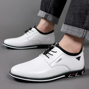 Erkekler rahat ayakkabılar Moda Iş erkek ayakkabısı Konfor Kayma Erkek Loafer'lar Platformu Deri iş ayakkabısı Büyük Boy 50 Chaussure Homme