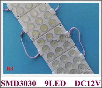 enjeksiyon LED ışık modülü lens ile DC12V SMD 3030 9led 5W 75mm * 60mm LED arka ışık tabela ve aydınlatma kutuları