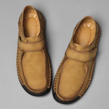 Yeni Tasarım Erkek deri ayakkabı Hafif Yumuşak rahat ayakkabılar Erkekler İş Flats Rahat Loafer'lar Erkekler Dantel-up Nefes sürüş ayakkabısı