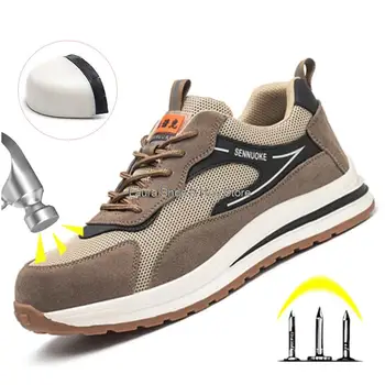 Hafif Güvenlik Ayakkabıları Erkekler Yalıtımlı 6KV İş Güvenliği ayakkabıları Nefes İş Sneaker Delinme Geçirmez iş güvenliği botları Erkek Ayakkabı