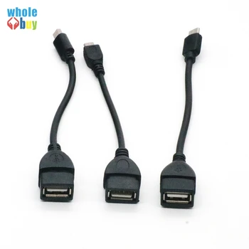 Siyah mikro USB / Mini USB / Tip C OTG Kablo Veri Transferi mikro USB Erkek dişi adaptör Samsung HTC Android için 1000 adet / grup